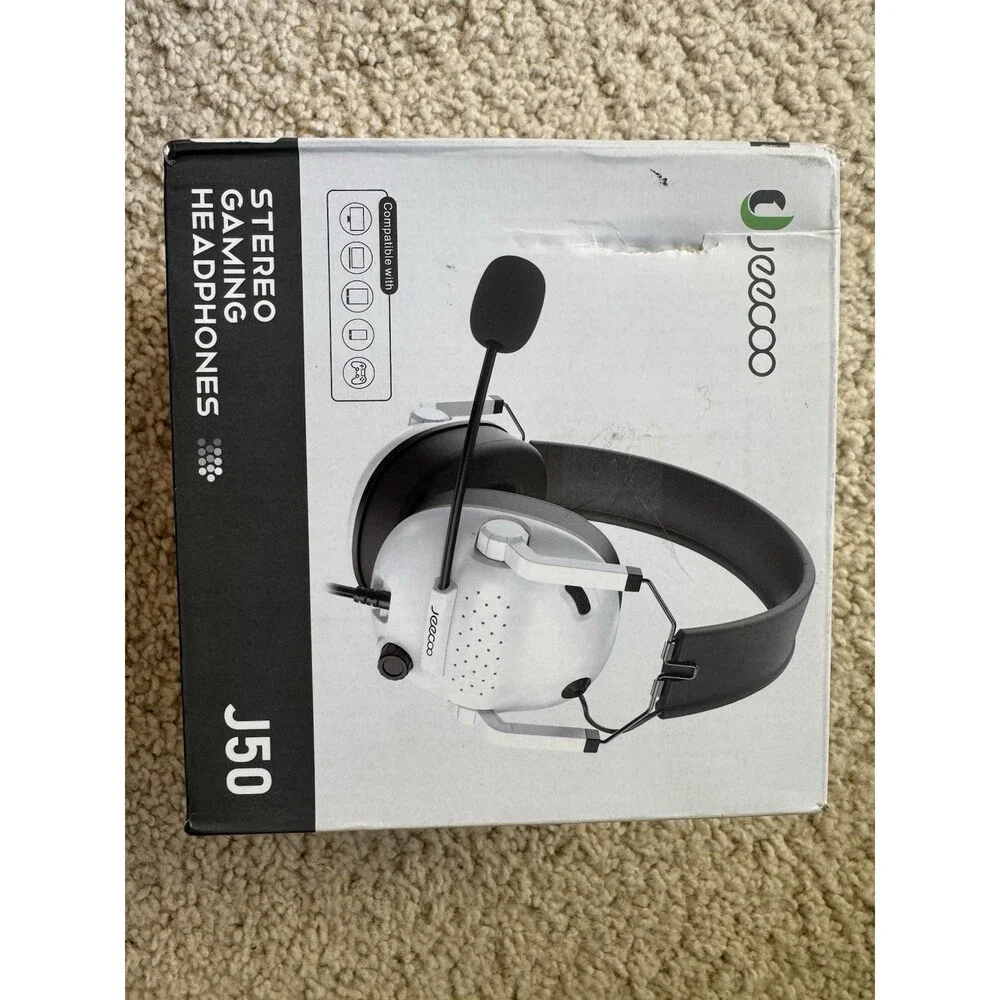 Jeecoo J50 Gaming Headset for PS4 PS5 Xbox One S/X - Headphones White